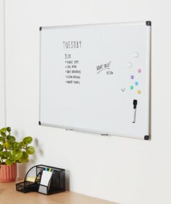 Amazon Basics Magnetic Dry Erase White Board, 36 x 24-Inch, Aluminum Frame, Silver/White 24" x 36" Magnetic, Aluminum Frame 33 71N3gPu85KL