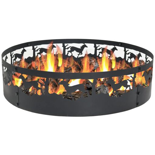 Sunnydaze 36" Running Horse Fire Pit Ring - Steel