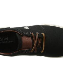 POLO RALPH LAUREN Faxon Low-Top Canvas Sneaker 7.5 Polo Black Cream Canvas 8 71N5VTFWMuL