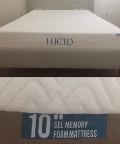LUCID 10 Inch 2019 Gel Memory Foam Mattress - Medium Firm Feel - CertiPUR-US Certified, Queen 55 71N5XG1bCLL
