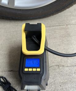 VacLife AC/DC 2-in-1 Tire Inflator - Portable Air Compressor, Pump for Car Tires (up to 50 PSI), Electric Bike 150 PSI) w/Auto Shut-Off Function, Model: ATJ-1666, Yellow (VL708) 38 71N5pLh0j2L