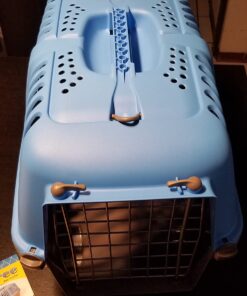 MidWest Homes for Pets Pet Carrier: Hard-Sided Dog /Cat Carrier, Small Animal Carrier in Blue, Dims 17.91 L x 11.5 W x 12 H for Tiny Dog Breeds, Perfect Dog Kennel Travel Carrier for Quick Trips 19-Inch "Toy" Dog Breeds 52 71N6I43QPsL