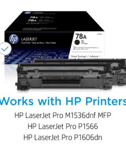 HP 78A Black Toner Cartridges (2-pack) | Works with HP LaserJet Pro P1566, P1606 Series, HP LaserJet Pro MFP M1536 Series | CE278D 9 71N6VgGCKmL