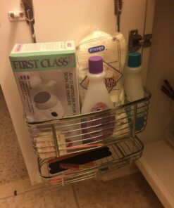 iDesign Axis Over the Cabinet 2-Tier Kitchen Storage Basket Organizer for Aluminum Foil, Sandwich Bags, Cleaning Supplies, Garbage Bags, Bath Supplies, Chrome 37 71N75dEtcRL