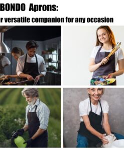 NOBONDO 12 Pack Bib Apron - Unisex Black Apron Bulk with 2 Roomy Pockets Machine Washable for Kitchen Crafting BBQ Drawing 27 71N7EWiPpZL