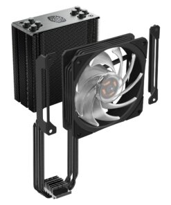 Cooler Master Hyper 212 RGB Black Edition CPU Air Cooler, SF120R RGB Fan, 4 CD 2.0 Heatpipes, Anodized Gun-Metal Black, Brushed Nickel Fins, RGB Lighting for AMD Ryzen/Intel LGA1151 57 71N7giy1d3L