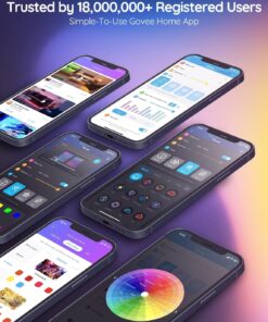 Govee 32.8ft Color Changing LED Strip Lights, Bluetooth LED Lights with App Control, Remote, Control Box, 64 Scenes and Music Sync Lights for Bedroom, Room, Kitchen, Party, 2 Rolls of 16.4ft 26 71NAIG PAZL 1