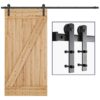 SMARTSTANDARD 8ft Heavy Duty Sturdy Sliding Barn Door Hardware Kit - Smoothly and Quietly -Easy to Install -Includes Step by Step Installation Instruction-Fit 42"-48" Wide Door Panel (I Shape) 8 Feet 19 71NAMkHIprL