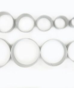 JOKUMO 9 Piece Extra Large Chef Grade Plain Round Pastry/Cookie Cutter Set - Extra Thick Premium 18/8 304 Stainless Steel - Marked Size for Professional Chefs and Ambitious Home Cooks 9 Pcs Chef Grade Plain Round Cutter Set 12 71NBhXP2vJL