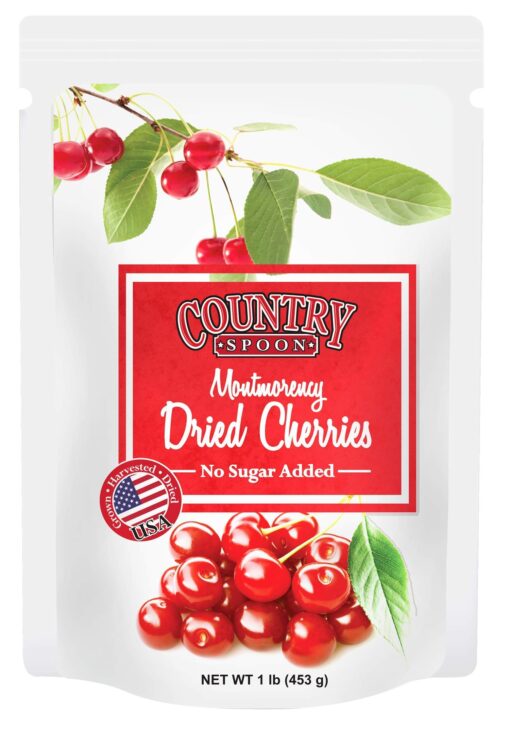 Country Spoon No Sugar Added Dried Tart Montmorency Cherries, 1 pound 1 Pound (Pack of 1)