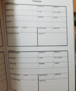 Alternative view of Firearms Inventory Log Book