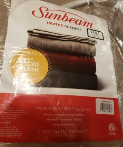 Sunbeam Royal Luxe Microplush Heated Electric Blanket Full Size, 84" x 72", 12 Heat Settings, 12-Hour Selectable Auto Shut-Off, Fast Heating, Machine Washable, Warm and Cozy, Mushroom 28 71NDg11zKgL