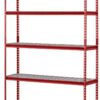 Muscle Rack UR184872-R 5-Shelf Steel Shelving Unit, 48" Width x 72" Height x 18" Length, Red 72" Height x 60" Width x 24" Depth