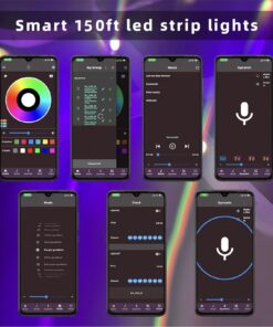 150ft LED Strip Lights, Hedynshine RGB Color Changing by 40key Remote and Phone, LED Strip Lights Music Sync,Smart LED Strip Lights for Bedroom 150feet 150ft 13 71NFqatqU5L