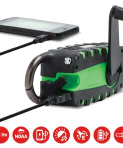 Eton - Scorpion II Rugged Multipowered Portable Emergency Weather Radio & Flashlight Green, Hand Crank, LED Flashlight, Smartphone Charger, Solar Power, 800 MAH Battery, Commitment to Preparedness 19 71NGBXCbSiL