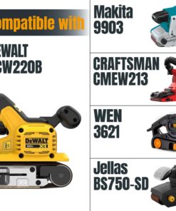 POWERTEC 3 x 21 Inch Sanding Belts, 100 Grit Aluminum Oxide Belt Sander Sanding Belt for Portable Belt Sander, Wood & Paint Sanding, Metal Polishing, 10PK (110440) 3''x21'',100 Grit, AO 13 71NGHzxJIyL