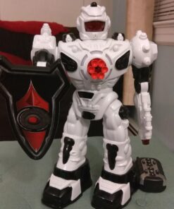 WolVolk 10 Channel Remote Control Robot Police Toy with Flashing Lights and Sounds, Great Action Toy for Boys 32 71NICZh1lnL