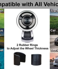 FOURING BL Steering Wheel Knob Spinner - Universal Non-Slip Fit, ABS & Premium High Gloss Chrome Plated Finish Suicide Knob with Metal Ball Bearing & Easy Installation (Silver Platinum) Silver Platinum 13 71NICfT5BuL