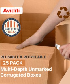 Alternative view of AVIDITI Shipping Boxes Multi-Depth 12"L x 10"W x 4"H, 25-Pack | Corrugated Cardboard Box for Packing, Moving and Storage