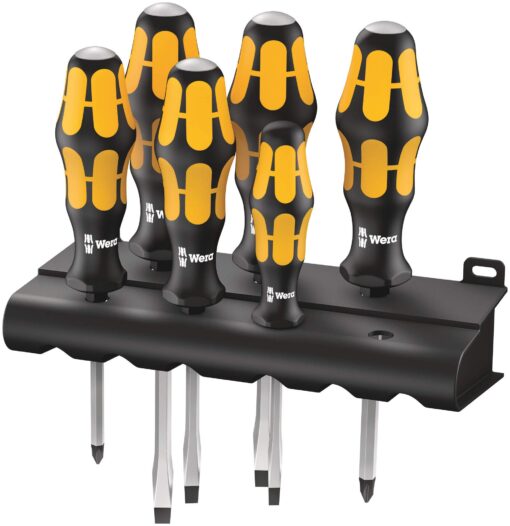 Wera - 5018282001 932/6 Kraftform Plus Screwdriver Set and Rack, 6-Pieces Factory