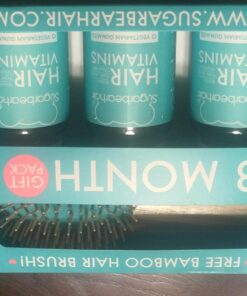 Sugarbear Hair Vegan Vitamin Gummies for Luscious Hair with Biotin, Vitamin C, B12, Folic Acid, Inositol, Coconut Oil - Hair and Nails Supplement for Women & Men (3 Month Gift Pack Free Brush) 60 Count (Pack of 3) 53 71NIeEjYPsL