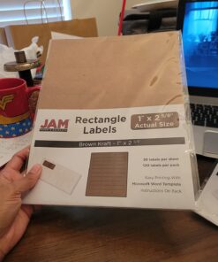 JAM PAPER Return Address Labels - Standard Mailing - 1 x 2 5/8 - Brown Kraft - 120 Shipping Labels/Pack 2 5/8" x 1" Labels 17 71NIq4PgUqL