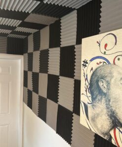 12 pack Acoustic Panels Self-Adhesive, 1" X 12" X 12" Quick-Recovery Sound Proof Foam Panels, Acoustic Foam Wedges High Density, Soundproof Wall Panels for Home Studio,Carbon Black 1 Inch 12 Pack Self Adhesive 30 71NJ4prJu9L