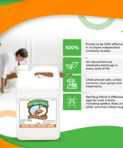 Bed Bug Spray by Bed Bug Patrol - Natural Bed Bug Killer - Child & Pet Safe - Plant Based - Non-Toxic - Effective Natural Treatment - for Home, Vehicles, Mattresses & Furniture - 128oz | 1 Gallon 128oz (Refill) 7 71NKIbeblXL