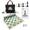 WE Games Best Value Tournament Chess Set - Staunton Chess Pieces and Green Roll-Up Vinyl Chess Board 1 37 71NLEk2BENL