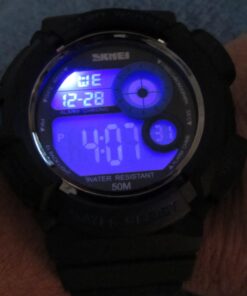 Aposon Mens Digital Sports Watch, Military Army Electronic Watches Running 50M 5 ATM Waterproof Sports LED 7 Colour Wristwatch Water Resistant with Stopwatch blue 39 71NLRqlz15L