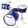 Mendini By Cecilio Drum Set – 3-Piece Kids Drum Set (16"), Includes Bass Drum, Tom, Snare, Drum Throne - Musical Instruments for Age 6-12, Metallic Blue Drum Kit Blue Metallic 16-inch 36 71NMfDy 8qL