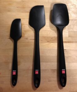 DI ORO Silicone Spatula Set - Rubber Kitchen Spatulas for Baking, Cooking, & Mixing - 600°F Heat-Resistant & BPA Free Silicone Scraper Spatulas for Nonstick Cookware - Dishwasher Safe (3pc, Black) 52 71NNSztSdeL