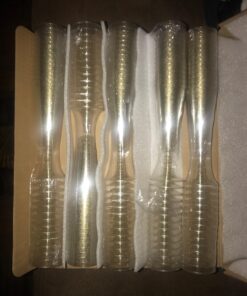 Oojami 140 pc Plastic Classicware Glass Like Champagne Wedding Parties Toasting Flutes Party Cocktail Cups (Gold Glitter) Gold Glitter 26 71NNlYChKPL