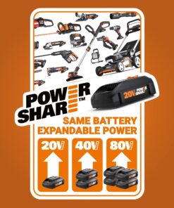 WORX WG162 20V Power Share 12" Cordless String Trimmer & Lawn Edger (Battery & Charger Included) 12 inches 22 71NO8XLC0L 4