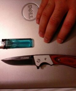 TAC FORCE Spring Assisted Folding Pocket Knife – Black Stainless Steel Drop Point Blade, Brown Wood Handle with Stainless Steel Bolster, Pocket Clip, Tactical, EDC, Rescue - TF-469 39 71NPmd2pd7L