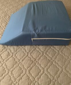 DMI Ortho Bed Wedge Elevated Leg Pillow, Supportive Foam Wedge Pillow for Elevating Legs, Improved Circulataion, Reducing Back Pain, Post Surgery and Injury, Recovery, Blue 6" x 20" x 24" 6 Inch 16 71NPqTb90xL