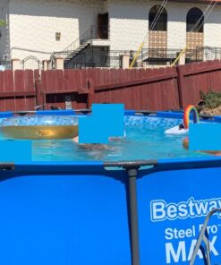 Bestway 12752E Steel Pro Above Ground Backyard Frame Pool for Kids & Adults, 15' x 48", Blue 15' x 48" 36 71NRAfQsZkL