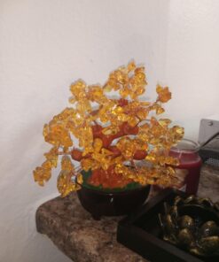 Parma77 Citrine Crystal Tree, Yellow Healing Crystals Gemstone Bonsai Tree Money Tree, Yellow Room Decor Cubicle Office Desk Decor for Women, Feng Shui Wealth and Luck Spiritual Gifts for Women Gold 40 71NRcZ5Z1pL