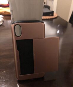 SAMONPOW iPhone X Case, iPhone 10 Case,Hybrid iPhone X Wallet Case Card Holder Shell Heavy Duty Protection Shockproof Anti Scratch Soft Rubber Bumper Cover Case for iPhone X 5.8 inch Rose Gold 31 71NSnInCmvL