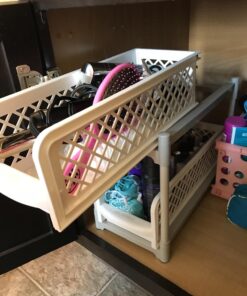 Ideaworks Two-tier Under Sink Sliding Shelf, White, standard, (TV7465) 21 71NTqidsEAL