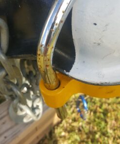 REESE Towpower 72783 Coupler Lock, Adjustable Storage Security, Heavy-Duty Steel, Yellow and Chrome 25 71NUCwI9riL