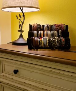 Plixio Velvet Bracelet Holder with Three Tier Rack- Bracelet Stand for Jewelry Organization and Display 31 71NUM1Bd8L