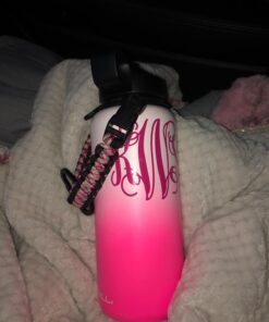 WaterFit Paracord Handle - Paracord Carrier Survival Strap Cord with Safety Ring and Carabiner Compatible with Hydro Flask Wide Mouth Water Bottles 12oz - 64 oz Rainbow/Compass 22 71NWFHsJ2ZL