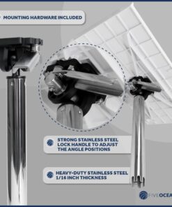 Five Oceans Boat Cutting Board, Fillet Table for Boat, Bait Table Premium Line, Rod Holder Mount, with Knife Slot, Plier Storage, Slotted Table Back, for Pontoon, Fishing Boats, Bass Boats - FO3936 16 71NWSmyYVUL