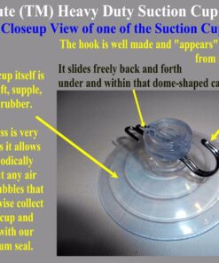 Super Heavy Duty Suction Cup Hook, Powerful Suction Lasts Years, Strong Hanger for Bathroom, Kitchen Accessories, Wreath, Bird Feeder, Christmas Lights and More, Clear, 3 1/4", 6-Pack by SillyCute 22 71NWucWt6BL