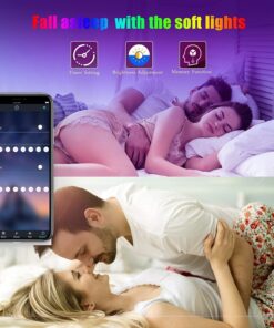 Tenmiro Led Strip Lights 130ft (2 Rolls of 65ft) Smart Light Strips with App Control RGB Led Lights for Bedroom,Music Sync Color Changing Lights for Room Party 21 71NXYLRpxlL