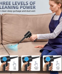 ZARIMI Compressed air Duster - Keyboard Cleaner for Office no Canned Reusable Good Replacement Can Electric 91000RPM Cordless air Duster pc 7600mAh -pc Cleaning-air Blower-car dusters-Electric 46 71NYNypSLoL