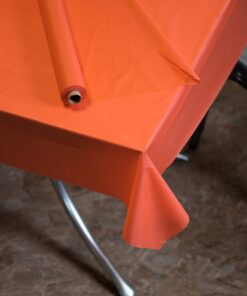 Exquisite Orange Plastic Table Cover Roll - 40 Inch X 100 Feet - Disposable Orange Plastic Table Cloth Roll - Great for Parties and Banquets Disposable Tablecloth Rolls 9 71NYOC7JfL