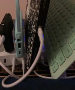 SooPii Premium 6-Port USB Charging Station Organizer for Multiple Devices, 6 Short Charging Cables and One Upgraded i-Watch Charger Holder Included, for Phones, Tablets, and Other Electronics, White 38 71NYUhFf9xL