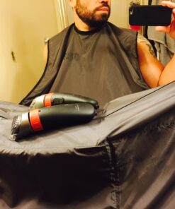 Beard King Beard Bib Apron - Christmas Gifts & Stocking Stuffers for Dad - As Seen on Shark Tank - Men's Hair Catcher for Shaving - Grooming Accessories - Packing Pouch, Black 49 71NZ3Nq4WsL